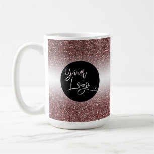Ihr Logo über dunklem Roségold und weißem Ombre Kaffeetasse