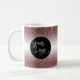 Ihr Logo über dunklem Roségold und weißem Ombre Kaffeetasse