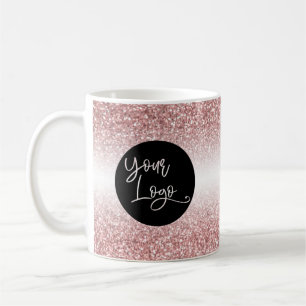 Ihr Logo über Rose Gold und Weiß Ombre Kaffeetasse