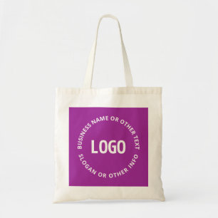 Ihr Logo und anpassbarer Text Purpur Violett Tragetasche