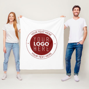 Ihr Logo und anpassbarer Text Tiefrot/DIY-Farbe Fleecedecke