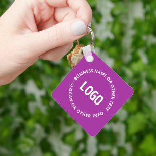 Ihr Logo und anpassbarer Text Violett Lila Schlüsselanhänger