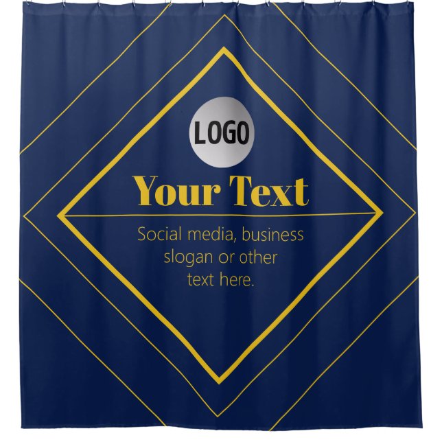 Ihr Logo und anpassbares Design Template Duschvorhang (Vorderseite)