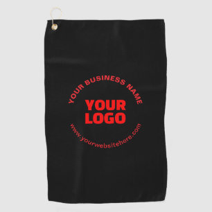 Ihr Logo und bearbeitbarer Rundschreiben, Rot oder Golfhandtuch