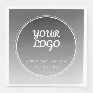 Ihr Logo und bearbeiteter Text Dunkelgrau Gradie Serviette