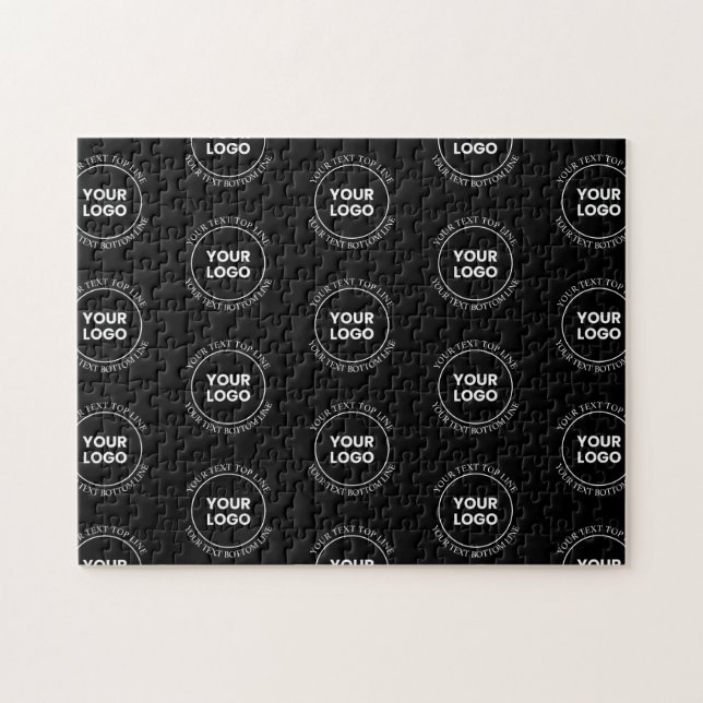 Ihr Logo und bearbeiteter Text | Wiederholmuster Puzzle (Horizontal)