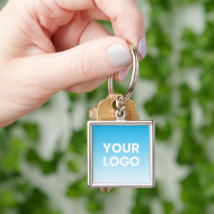 Ihr Logo und die bearbeitbare Hintergrundfarbe Schlüsselanhänger