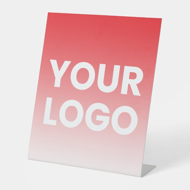 Ihr Logo und die bearbeitbare Hintergrundfarbe Sockelschild (Vorderseite)