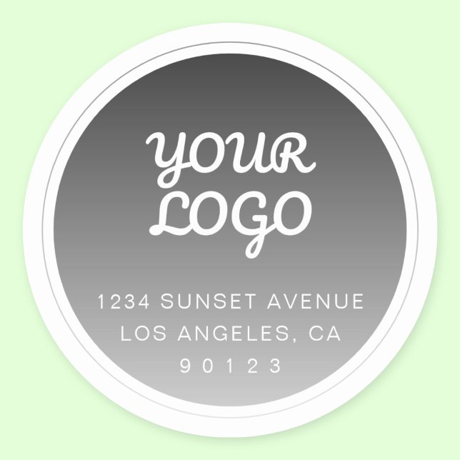 Ihr Logo und die dunkelgraue Rücksendeadresse Runder Aufkleber (Von Creator hochgeladen)