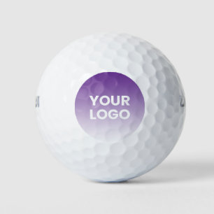 Ihr Logo und editierbarer Hintergrundfarbenverlauf Golfball