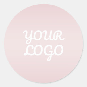 Ihr Logo und Elegant Moderne Rosa Rosa Ombre Runder Aufkleber