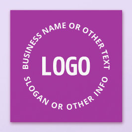 Ihr Logo und Ihr anpassbarer Text | Lila Violett Begleitkarte
