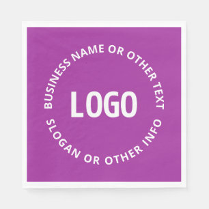 Ihr Logo und Ihr anpassbarer Text   Lila Violett Serviette