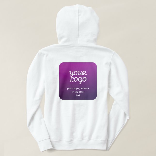Ihr Logo und Ihr stylisches Licht bis dunkel Lila  Hoodie (Design Rückseite)