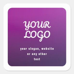Ihr Logo und Ihr stylisches Licht bis dunkel Lila  Quadratischer Aufkleber