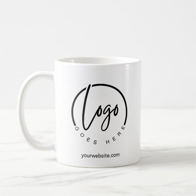 Ihr Logo und Ihre Website Anpassbare Kaffee-Tasse Kaffeetasse (Links)