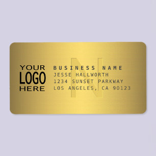 Ihr Logo und moderne Imitat Gold V2 Rücksendeadres Adressaufkleber