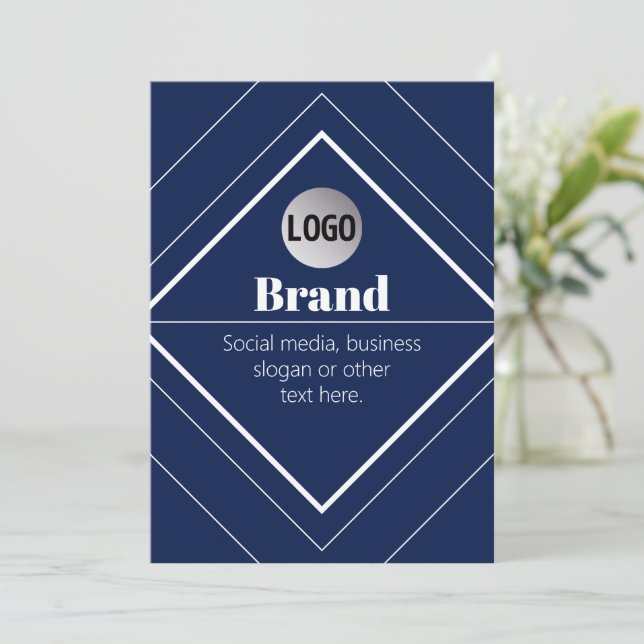 Ihr Logo und modernes, anpassbares Design | Marine (Stehend Vorderseite)