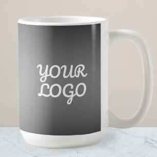 Ihr Logo und modernes dunkelgraues editierbares Fa Kaffeetasse
