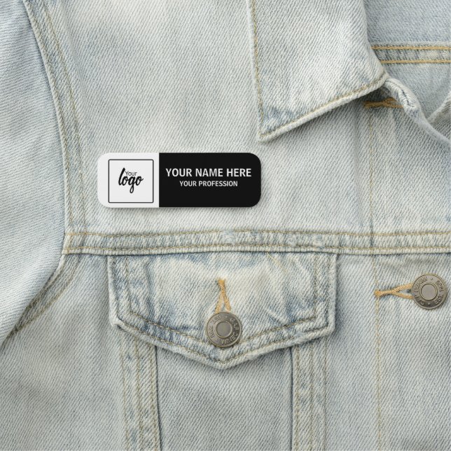 Ihr Logo und Name Personalisierte Mitarbeiter Namensschild (Beispiel)