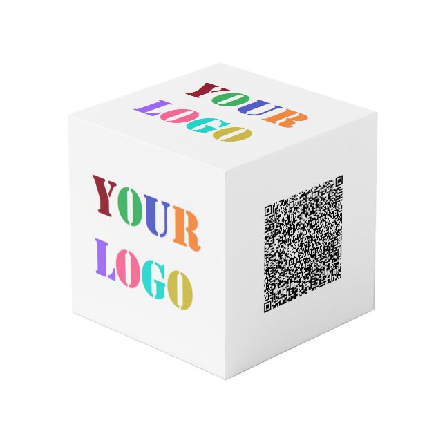 Ihr Logo und QR-Code Werbeaktion Würfel (Vorderseite Schrägansicht)