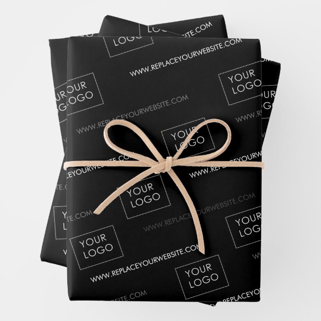 Ihr Logo Website Business Company Packaging Black Geschenkpapier Set (Beispiel)