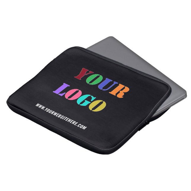 Ihr Logo-Website färbt den Bildschirm "Werbeplakat Laptopschutzhülle (Vorne Oben)