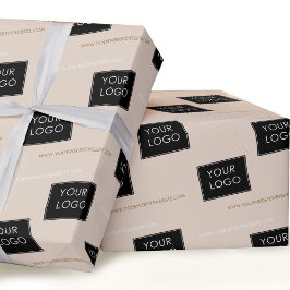 Ihr Logo Website-Unternehmen Verpackung Beige Geschenkpapier
