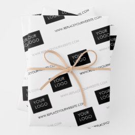 Ihr Logo Website-Unternehmen Verpackung weiß Geschenkpapier Set