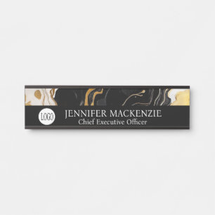Ihr Logo White Gold Farbe Marmor Office Türzeichen Türschild