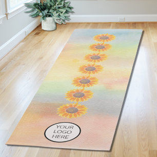 Ihr Logo Yoga Studio Aquarellblumen Yogamatte