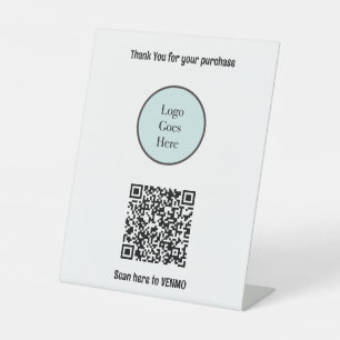Ihr Logo Zahlung QR Code Kleines Unternehmen Viele Sockelschild