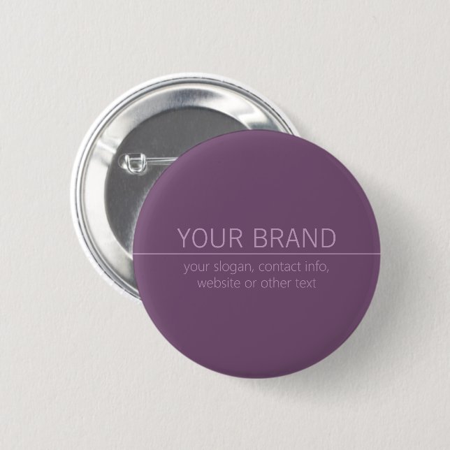 Ihr Marken- oder Firmenname Modern Violett-Mauve  Button (Vorne & Hinten)