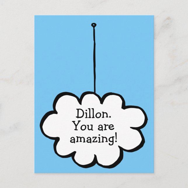 Ihr Message Dream Cloud auf einem String Postkarte (Vorderseite)