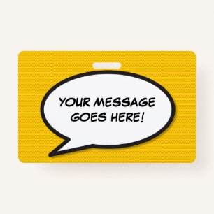 Ihr Message Speech Bubble Fun Retro Comic Book Ausweis