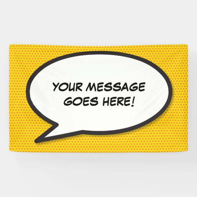 Ihr Message Speech Bubble Fun Retro Comic Book Banner (Horizontal)