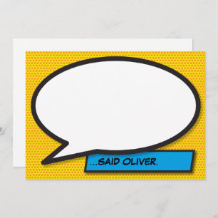 Ihr Message Speech Bubble Fun Retro Comic Book Einladung