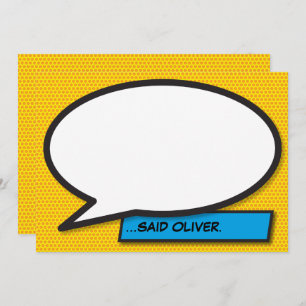 Ihr Message Speech Bubble Fun Retro Comic Book Einladung