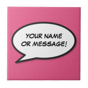 Ihr Message Speech Bubble Fun Retro Comic Book Fliese