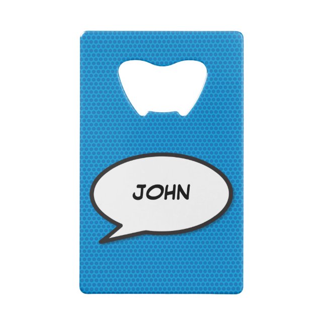 Ihr Message Speech Bubble Fun Retro Comic Book Geldbeutel Flaschenöffner (Rückseite)