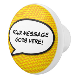 Ihr Message Speech Bubble Fun Retro Comic Book Keramikknauf