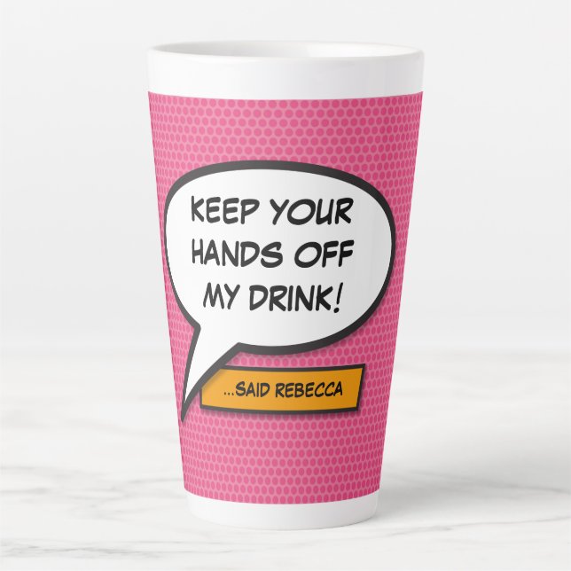 Ihr Message Speech Bubble Fun Retro Comic Book Milchtasse (Vorderseite)