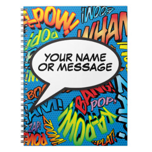Ihr Message Speech Bubble Fun Retro Comic Book Notizblock