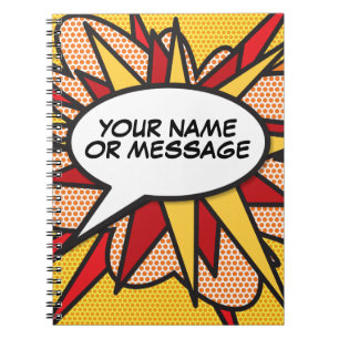 Ihr Message Speech Bubble Fun Retro Comic Book Notizblock