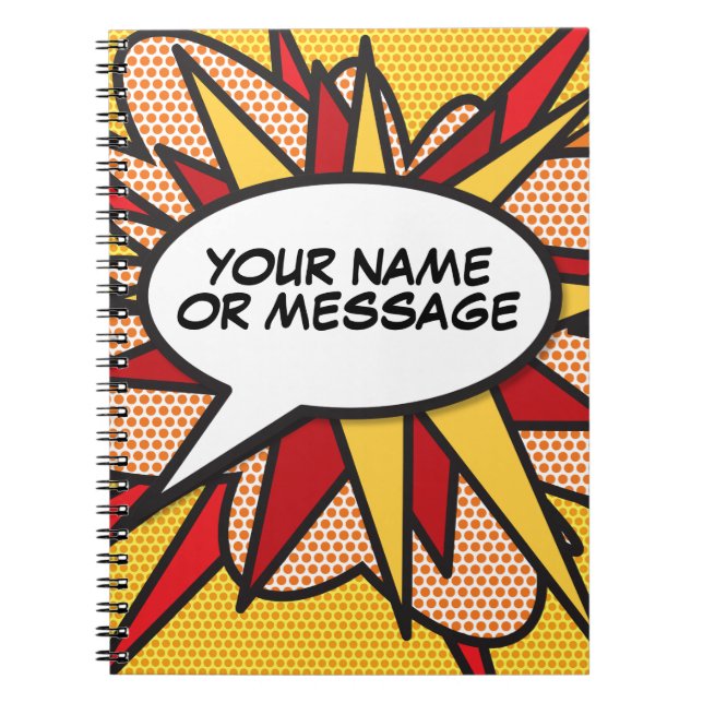 Ihr Message Speech Bubble Fun Retro Comic Book Notizblock (Vorderseite)