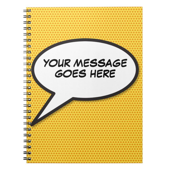 Ihr Message Speech Bubble Fun Retro Comic Book Notizblock (Vorderseite)