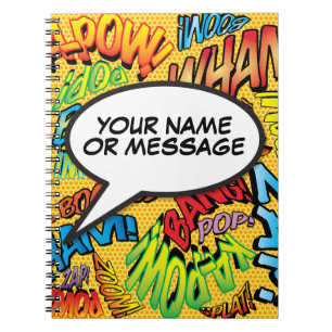 Ihr Message Speech Bubble Fun Retro Comic Book Notizblock