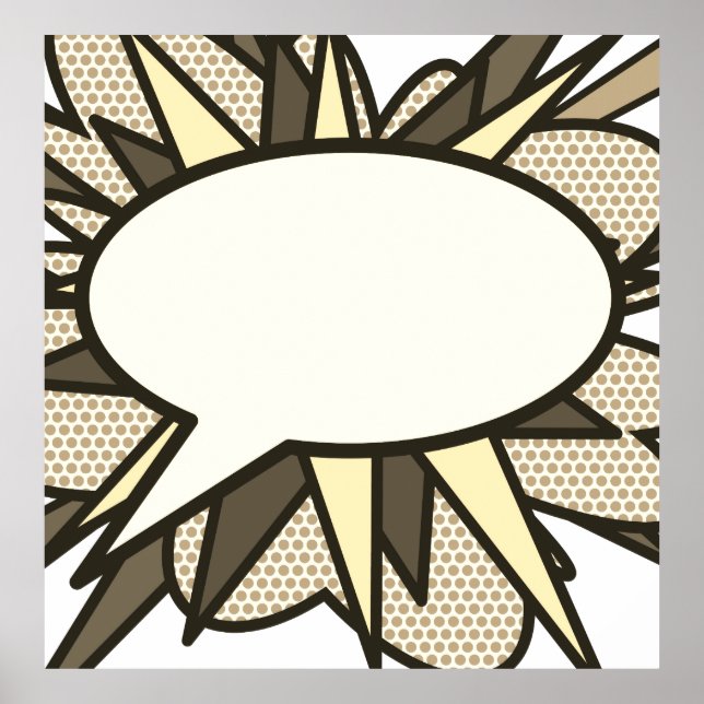 Ihr Message Speech Bubble Fun Retro Comic Book Poster (Vorne)