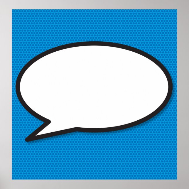 Ihr Message Speech Bubble Fun Retro Comic Book Poster (Vorne)