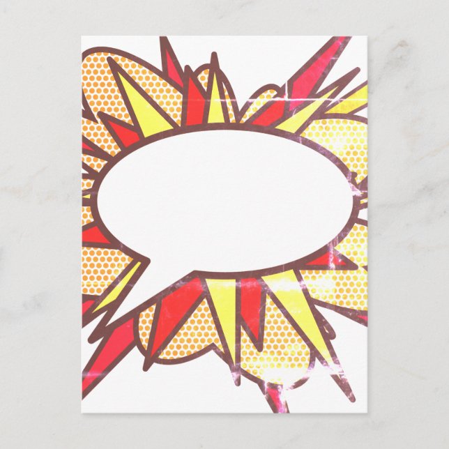 Ihr Message Speech Bubble Fun Retro Comic Book Postkarte (Vorderseite)